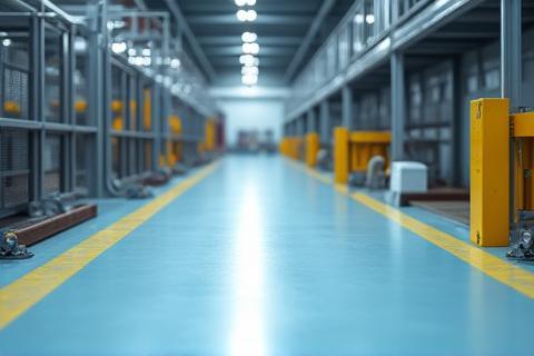 Foto van een opgeruimde en grondig gereinigde vloer in een industriële faciliteit